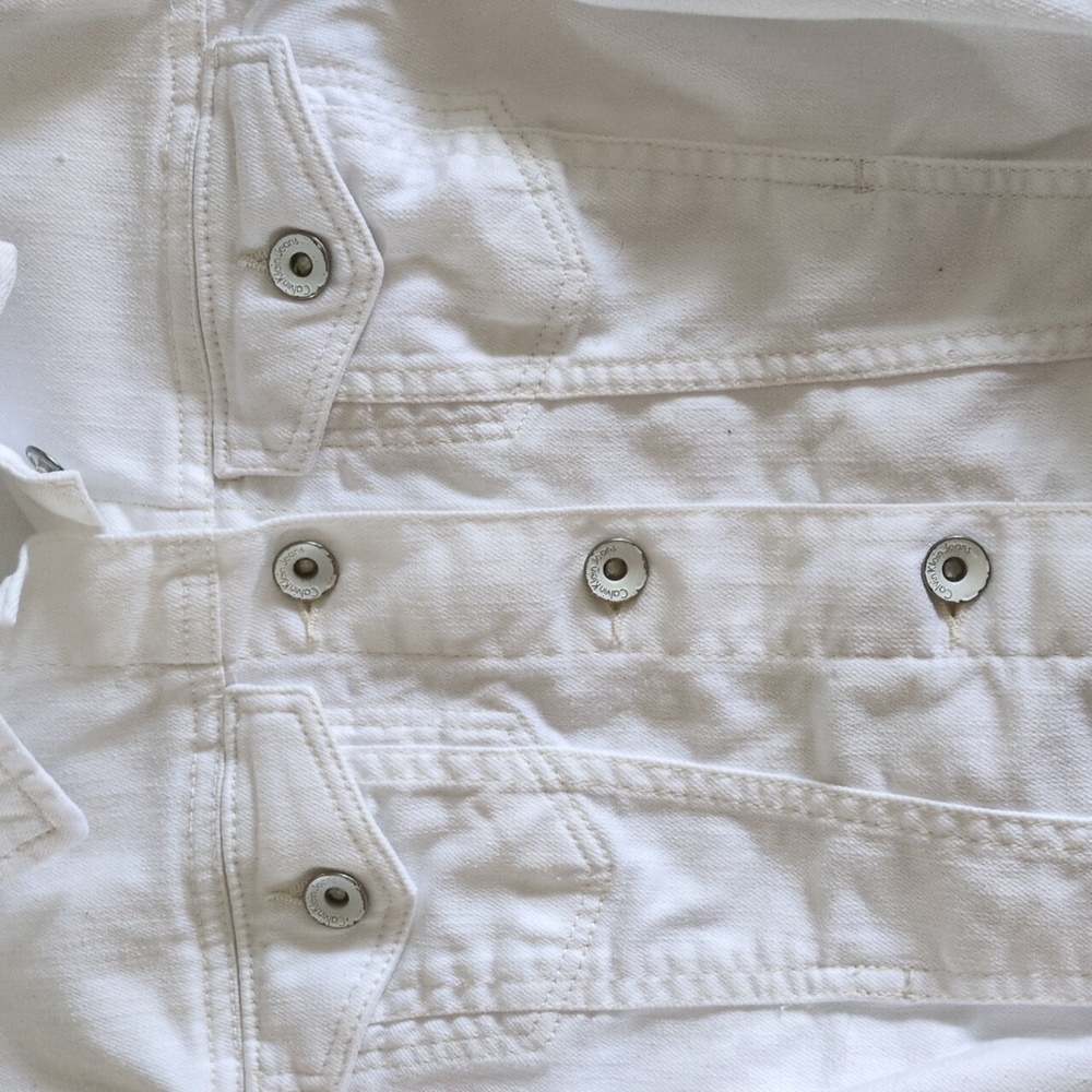 Calvin Klein Jeans White Denim Jacket - Picture 4 of 8